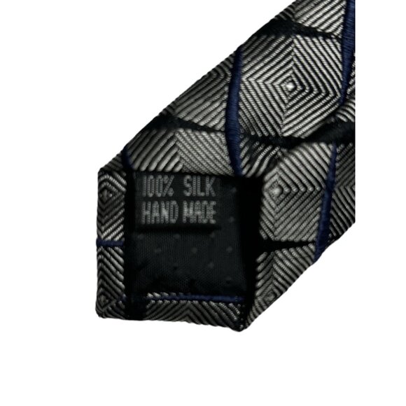 Torriani Men's 100% Silk Hand Made Geometric Pattern Necktie - Picture 4 of 5